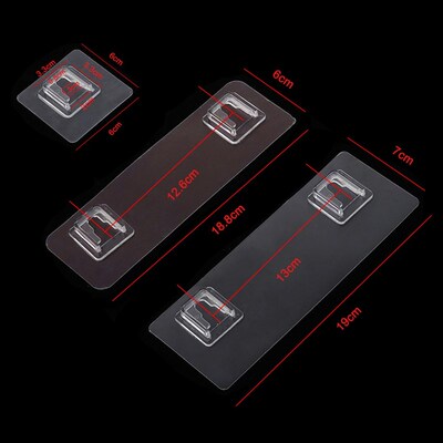 2/5 pcs Transparent Traceless Strong Adhesive Hook Bathroom