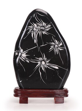 菊花石摆件牡丹石奇石天然原石观赏石头室内客厅玄关办公室靠山石