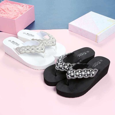 Slippers Womens Summer Pearl Sandals Slippers Outerwear Fas