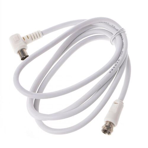 2018 9.5mm White 90 Degrees Male To F Type Male Coaxial TV S