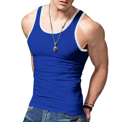 Summer New Vest Mens Color Matching Sleeveless Shirt