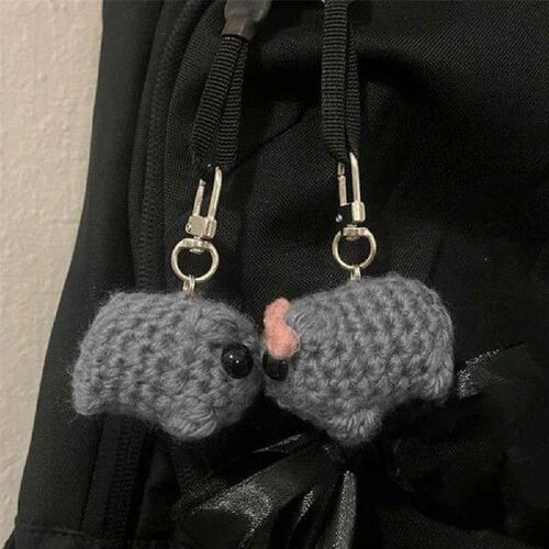 Cute Hamster Animal Plushie Keyring Handmade Sad Hamster