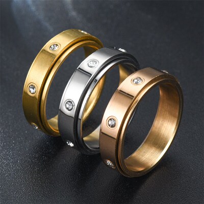 Anti Stress Anxiety Fidget Spinner Couple Rings For Lovers R