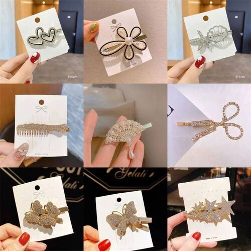 Alloy Rhinestone Hair Pin Women Light Luxury Small Side Hair