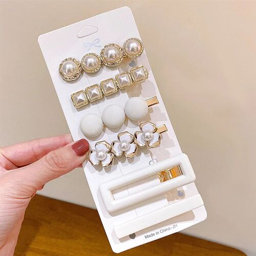 Pearl Hair Pin Girl Fairy Flower Moon Diamond Hairpin Hair C