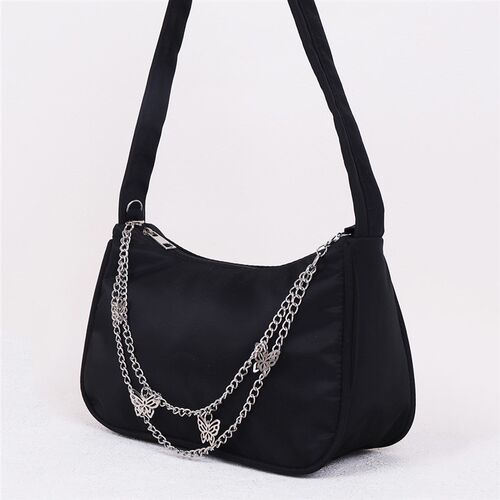 Fashion Women Small Shoulder Underarm Bag PU Leather & Nylon