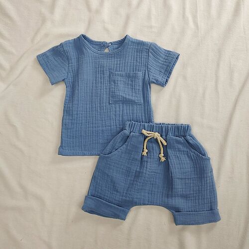 Organic Cotton Baby Clothes Set Summer Casual Tops Shorts Fo