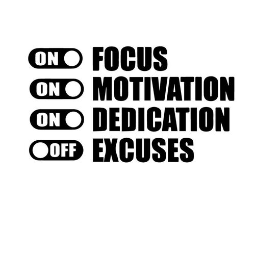 新品Focus On Motivation On Excuses Off Gym Motivation Quote