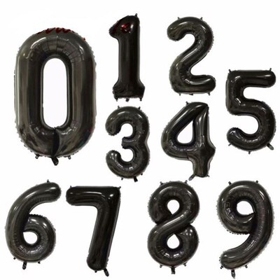 40Inch Big Fokil Birthday Balloons  Blue Helium Number Ballo