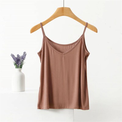 Spaghetti Strap Top Women Halter V-Neck Basic Cami Sleevless