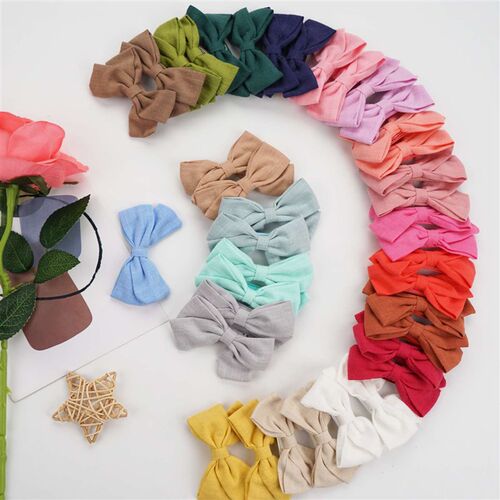 Bamboo Cotton and Linen Bow Hairpin Childrens Hairpin Bangs