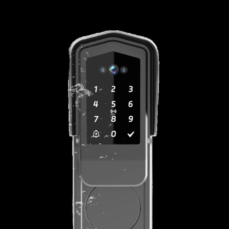 免布线人脸识别指纹密码智能锁木铁门家用出租屋刷卡室外防雨遥控