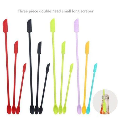 3PCS Spatula Tool Silicone Mini Jam Spatula Dual-Ended