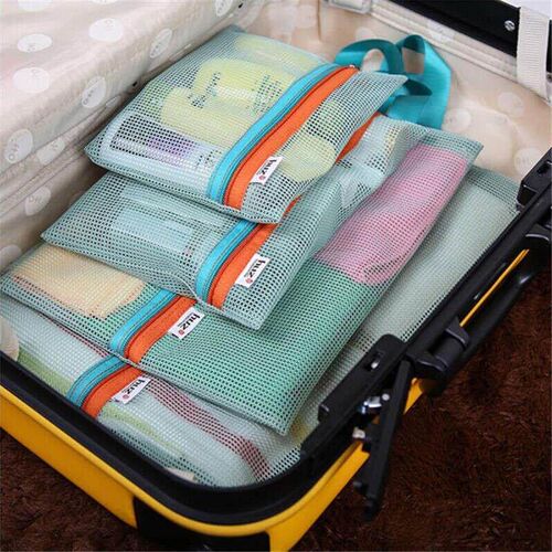4pcs/set Travel Storage Bag Portable Mesh Bag Case Travel