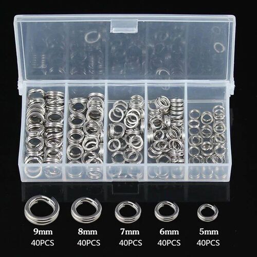 200pcs Stainless Steel Fishing Split Rings Double Loop Conne