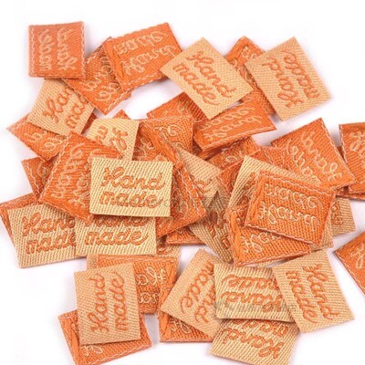 100Pcs/lot Multicolor Clothing Tags Handmade Label Embossed