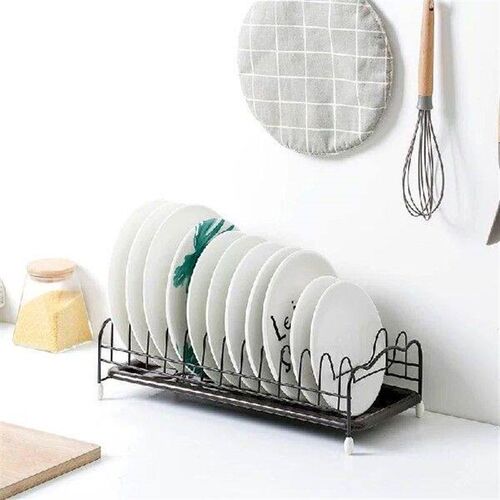 Iron Kitchen Dish Drying Rack Holder with Tray Tableware