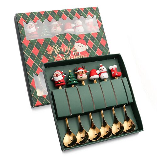 Christmas spoon cutlery set Dessert coffee spoon fruit fork