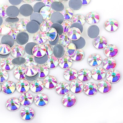 SS3~SS50 Crystal AB Hotfix Rhinestone Flat Back Iron On Stra