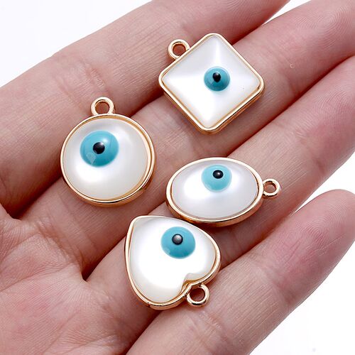 10Pcs 2023 New Charm Single Ring Pendant Mixed Eye Shape Pen