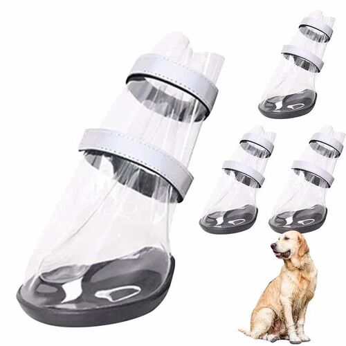 Dog Shoes Waterproof Transparent Non-Slip Rain Boots Outdoor