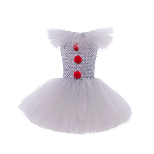 Gray Clown Tutu Dress for Girls Carnival Girl Joker Cosplay