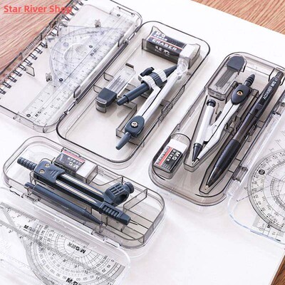 8 Pcs/Set Compass Ruler Set Protractor Drawing Triangle Eras