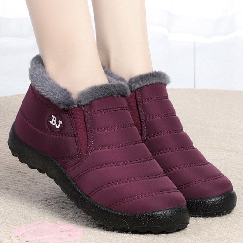 Women Boots Slip On Winter Shoes For Women Waterproof Ankle图片