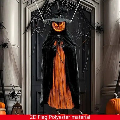 2D Halloween Horror Evil Pumpkin Man hanging Background Clot
