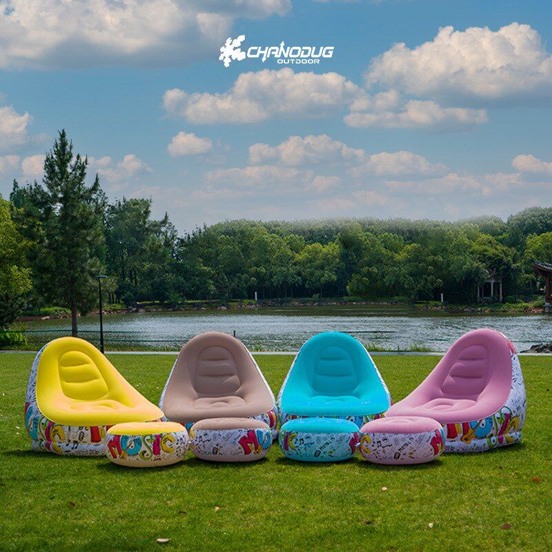 Inflatable sofa chair, portable camping sofa, folding bed图片