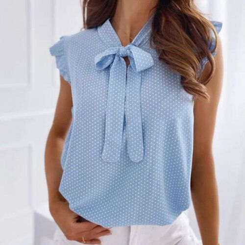 2022 Summer Women Elegant Ruffles Sleeveless Polka Pot Lace