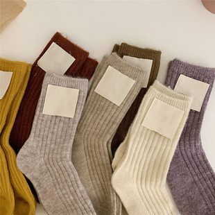 Women Autumn Mid Cashmere Tub Style Socks Korean 15% Winter
