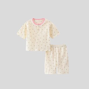 Cotton Crinkled Baby Pure Set Summer Homewear Thin