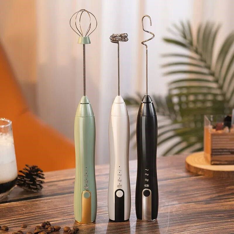 Electric Milk Frother USB Rechargeable Foam Maker Mixer Coff图片