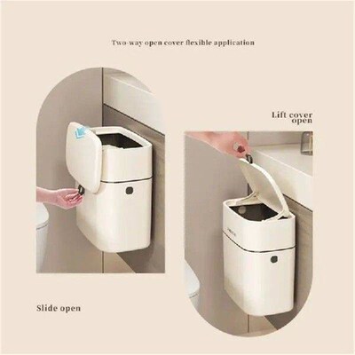 Kitchen Cover Trash Can Large Lid Hanging Garbage Bin