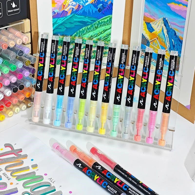 120 Colors Acrylic Paint Pens Markers Brush Tip Paint Marker图片