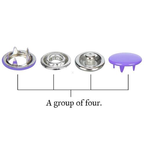 200pcs 9.5mm 10 Colors Metal Prong Snap Button Grommets Fast