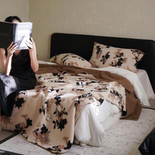 复古风麦克马伦仿生羊绒毯 午休盖毯 居家沙发围炉煮茶毛毯子