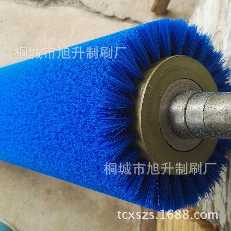 供应空心滚筒刷毛刷辊 植毛刷辊洗刷轴工业刷塑料蓝管刷尼龙刷