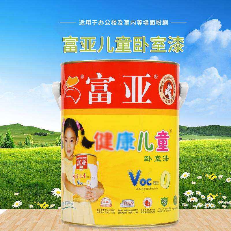 儿童卧室漆富亚儿童漆白色乳胶漆7kg/桶室内墙面漆耐洗擦乳胶漆