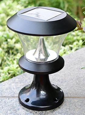 8LED圆形太阳能柱头灯庭院墙头门柱灯户外太阳能LED景观灯