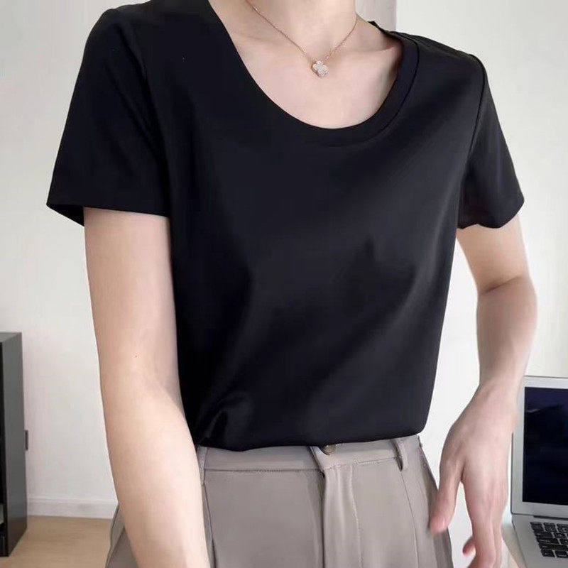 黑色短袖T恤纯色女2026极简风