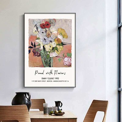 Flower vase bedside bedroom cabinet pendulum painting art pa