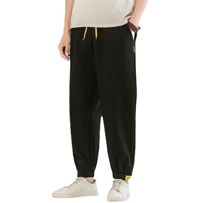 Summer Thin Mens Large Size Nine-point Hallen Pants tendy B