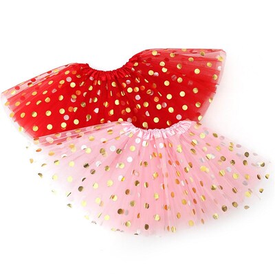 Childrens Tutu Skirt Big Round Point Bronzing Mesh Skirt Tu