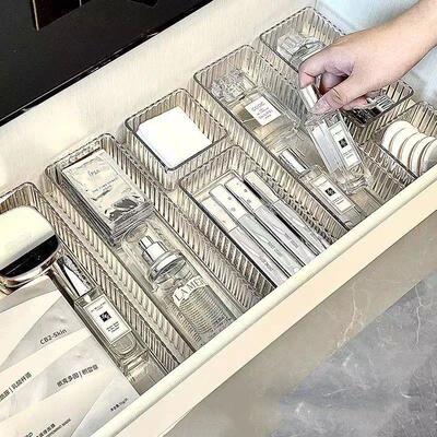 Clear Plastic Drawer Organizers Set Versatile Bathroom and V