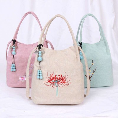 Cotton and Linen Bag Antique Han Element Hanfu Crossbody Sma