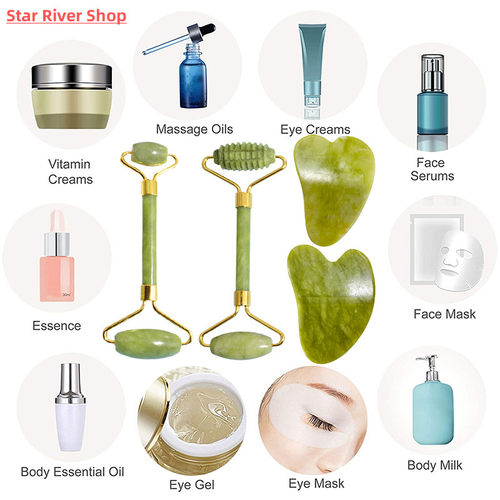 Face Massager Roller Gua sha Jade Store Scraper Roller massa