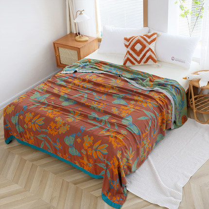 人竹纤维盖毯纱布冷感毯夏季薄款毛巾被沙发毯冰丝凉感午睡毯子