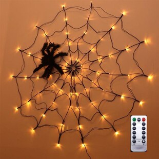 Diameter Solar Halloween Spider Web Lights 60LED 8Mode Spide